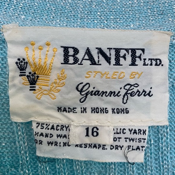 VINTAGE Aqua Shimmer Knit Maxi Dress - Picture 4 of 7